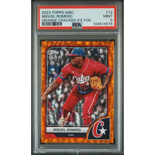 2023 TOPPS WORLD BASEBALL CLASSIC 12 MIGUEL ROMERO ORANGE CRACKED ICE FOIL