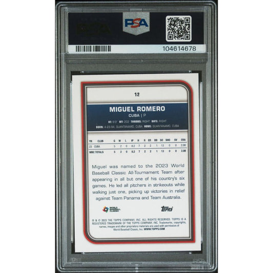 2023 TOPPS WORLD BASEBALL CLASSIC 12 MIGUEL ROMERO ORANGE CRACKED ICE FOIL