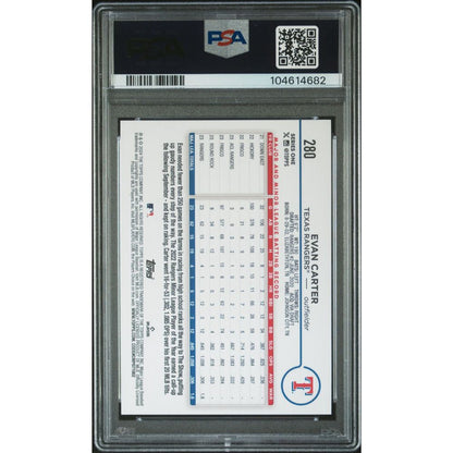 2024 TOPPS 582 MONTGOMERY SET 280 EVAN CARTER PSA 9