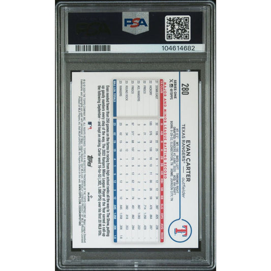 2024 TOPPS 582 MONTGOMERY SET 280 EVAN CARTER PSA 9