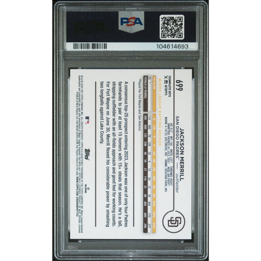 2024 TOPPS COMPLETE SET 699 JACKSON MERRILL PSA 9