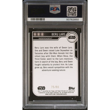 2023 Star Wars Chrome Beer Lars #75/99 Green Refractor PSA 9