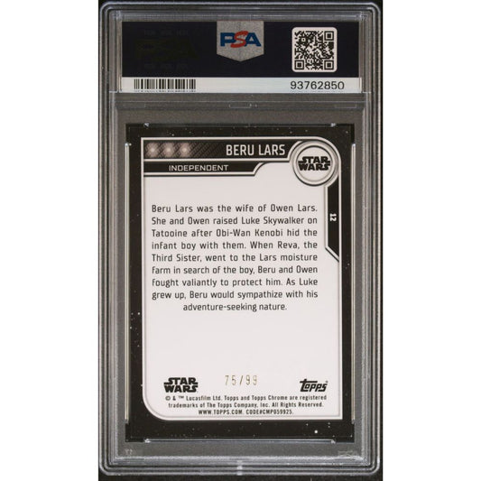 2023 Star Wars Chrome Beer Lars #75/99 Green Refractor PSA 9