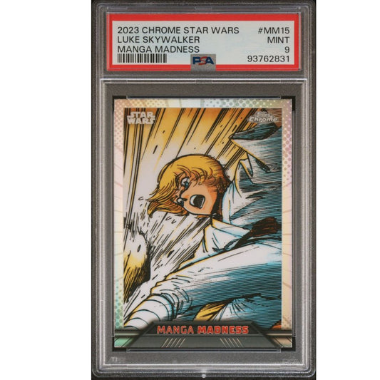 2023 TOPPS CHROME STAR WARS MANGA MADNESS MM15 LUKE SKYWALKER. PSA 9