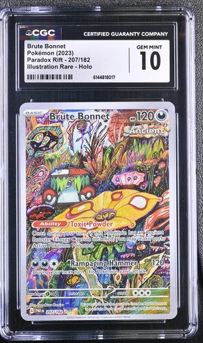 2023 Pokémon English Brute Bonnet 207/182 Paradox Rift Illustration Rare CGC Gem Mint 10