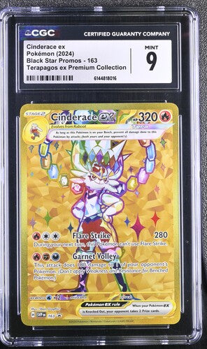 2024 Pokémon English Cinderace ex 163 Scarlet & Violet Black Star Promo CGC 9